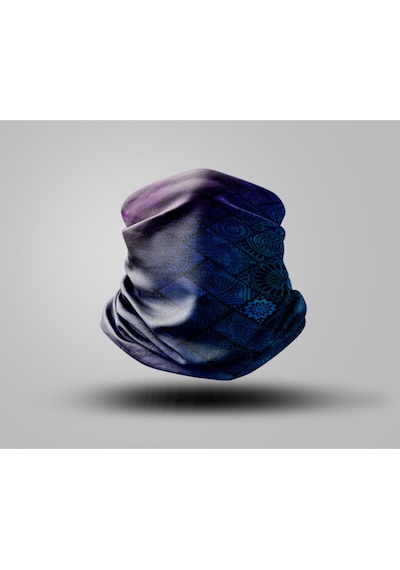 Buffalo Mandala Tasarımlı Motorcu Buff Maske Outdoor Boyunluk Unisex Bandana Siyah
