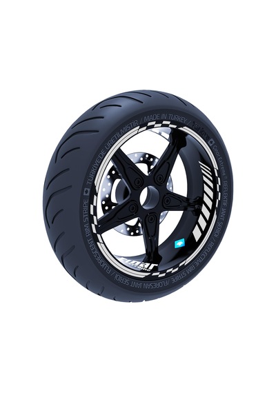 Reflektif Beyaz (Gri) Moto GP İç Dış Jant Şeridi Takım Sticker Çınar Extreme