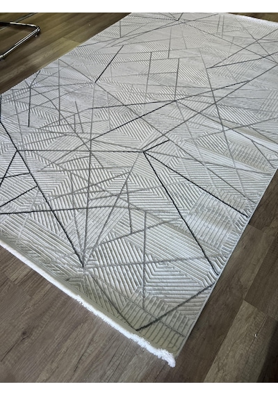 Hoom Rugs Moda 1080 Gri Yün Dokulu Akrilik Antibakteriyel Halı Gri