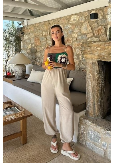 Jasmin Süzüneli Keten Tulum 1280-08 Bej