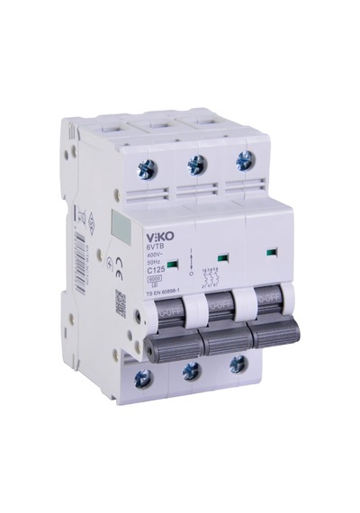 6vtb-3c125 Otomatik Sigorta 6ka C Tipi 3 Kutup 125a