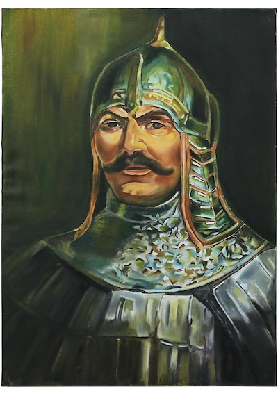 E38 El İşçiliği L.alaaddin Keykubat Yağlı Boya Resim 70 50 Cm - 6126