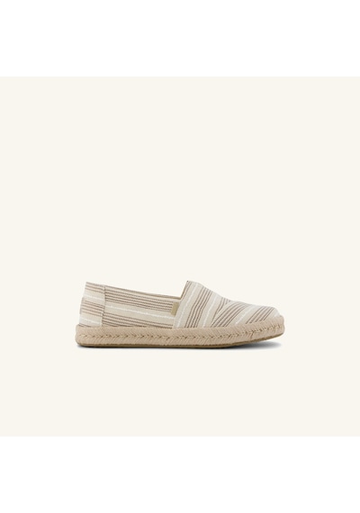 10023038 Natural Espadril Kadın 10023038 Toms Alpargata Rope 2.0 Natural Metallic Stripe Açık Bej