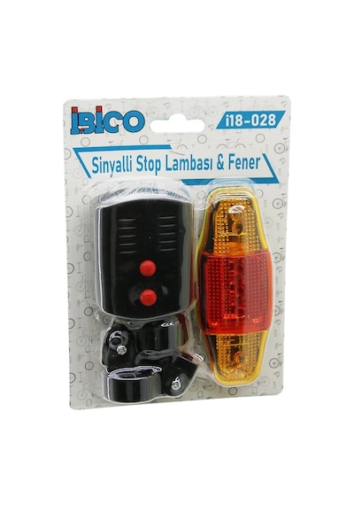 2in1 Bisiklet Cob Led Fener - Sinyalli Stop Lamba Pilli Bx40 Çok Renkli
