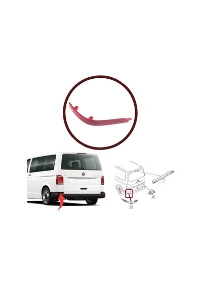 Vw Transporter T6 T7 Için Arka Tampon Reflektörü Sol 7E0945105E