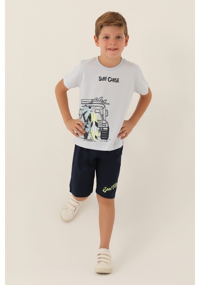 Rolypoly Surf Beyaz Erkek Çocuk Bermuda Takım 5274-42997 Beyaz