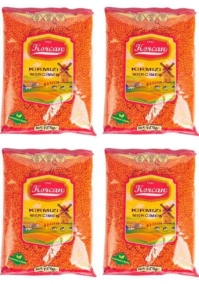 Korcan Kırmızı Mercimek 4 x 1 KG