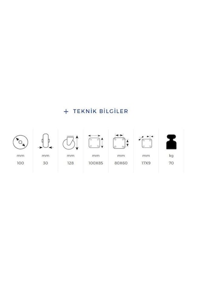 Kama Tablalı 100x30 Teker Poliamid Burçlu Ağır Yük Tekeri