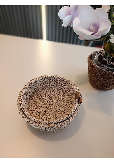Tr 2'li Dekoratif Ve Çok Amaçlı Organizer Örgü Kordon Sepet Seti Sarı 20 X 8 Diğer