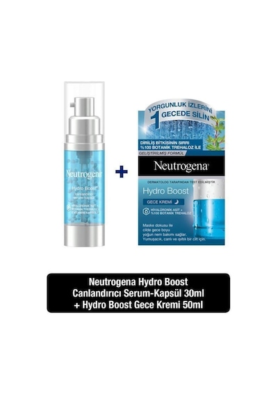 Neutrogena Hydro Boost Canlandırıcı Serum-Kapsül 30 ml + Neutrogena Hydro Boost Gece Kremi 50 ml
