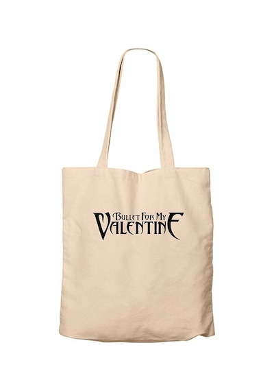 Bullet for My Valentine Logo Krem Kanvas Bez Çanta Krem