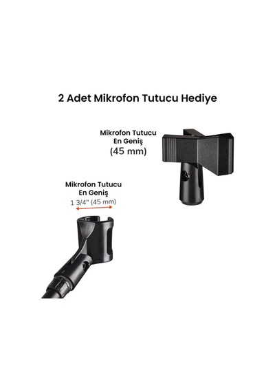 Larkin Ms100 Üst Kalite Demir Mikrofon Standı Sehpası Taşıma Çantası Ve Tutacak Hediye