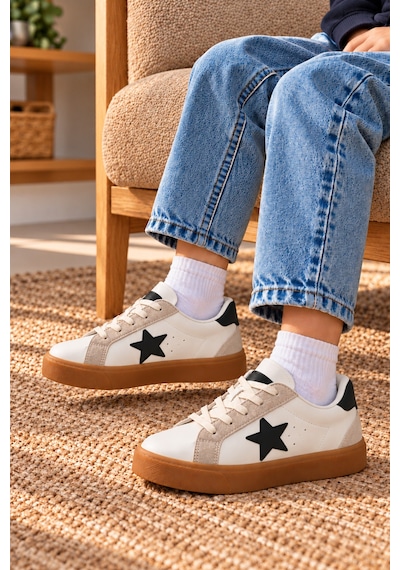 Çocuk Esnek Sneaker Beyaz/siyah