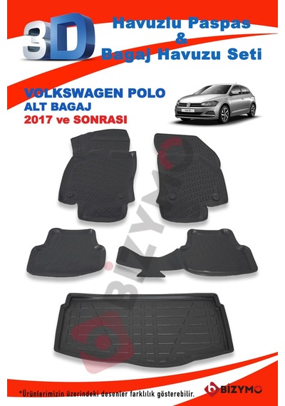 Volkswagen Polo Alt 2017 Ve Sonrası Paspas Ve Bagaj Havuzu Seti