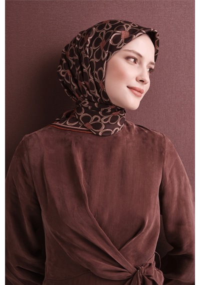 Armine İpek Eşarp 2027 Kış - 9638-03 Acı Kahve Twill