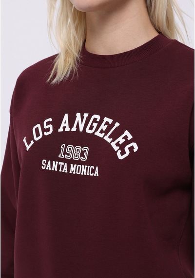 Colin's Colins Regular Fit Yuvarlak Yaka Baskılı Kadın Bordo Sweatshirt Cl1075521 Q1.v2 Brd Bordo Colin's Colins Regular Fit Yuvarlak Yaka Baskılı Kadın Bordo Sweatshirt Cl1075521 Q1.v2 Brd Bordo