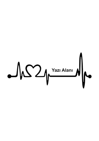 Kalp Nabız Atışı Oto Sticker 30 Cm