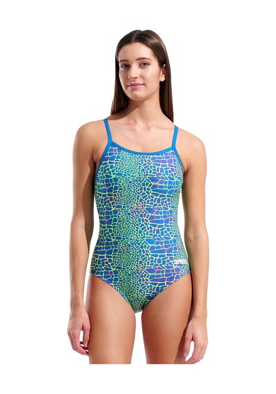 Arena Snakeskin Swımsuit Lightdropback Kadın Mavi Yüzücü Mayo 010157506