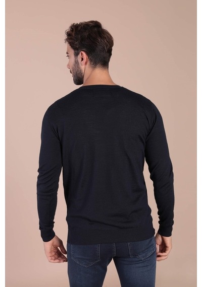 Ferraro Bisiklet Yaka Superfine Yün Kazak - Lacivert Lacivert (490434188) Lacivert