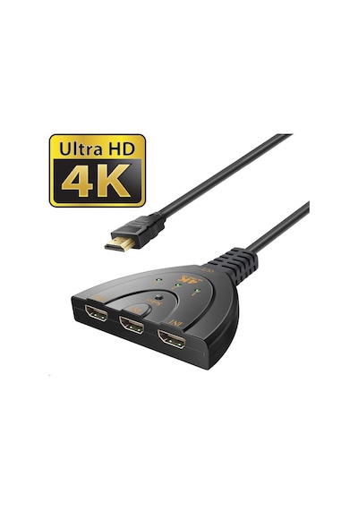 Epazaravm 3 In1 Pigtail 50Cm Kablolu 4K 2160P Hdmi Switch 4K303B