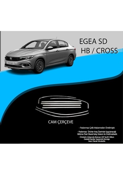 Fiat Egea Sd Hb / Cross Krom Cam Çerçevesi 8 Parça
