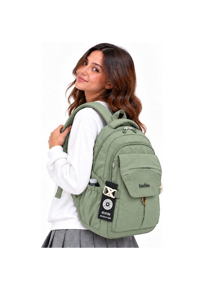 Okul Çantası Su Geçirmez Kumaş Unisex Okul Sırt Çantası 2601 Haki