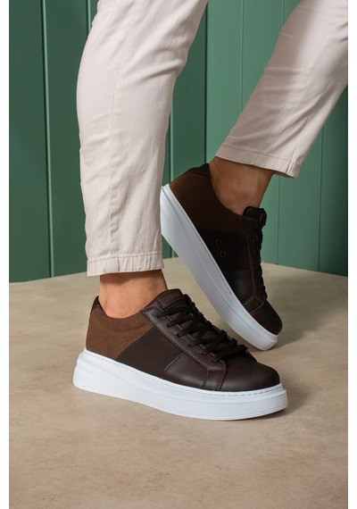 Bağcıklı Erkek Sneaker Kahve Kahverengi