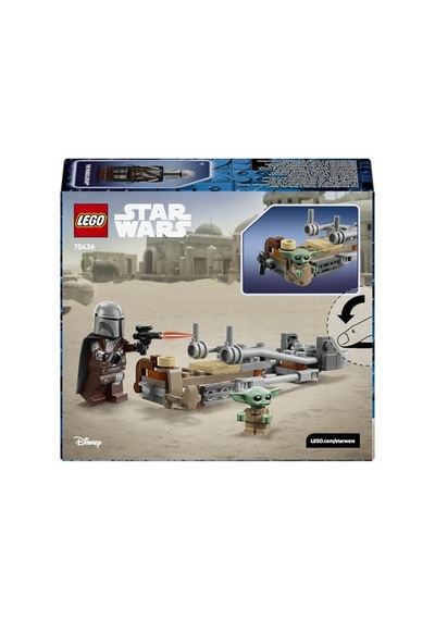 Ve Nun Hız Motoru 75436-6 Yaş Ve Üzeri Çocuklar Için Blaster Silahlı Mandalorian Minifigürü Ve Içeren Yaratıc