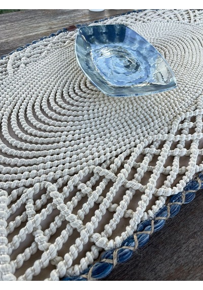 Runner - 1 Adet - 110 X 55 Cm Beyaz