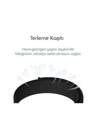 Samsung Galaxy Fit 3 İle Uyumlu Hasırlı Kumaş Kordon Terleme Yapmayan Cildi Tahriş Etmeyen Nefes Alabilir Yapılı Kademeli Cırt Cırt Tasarımlı Deformasyona Dayanıklı Rahat Kayış