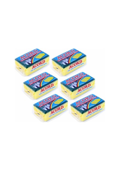 6 Adet Jumbo Boy Endüstriyel Çok Amaçlı Bulaşık Süngeri 13x8x4 Cm