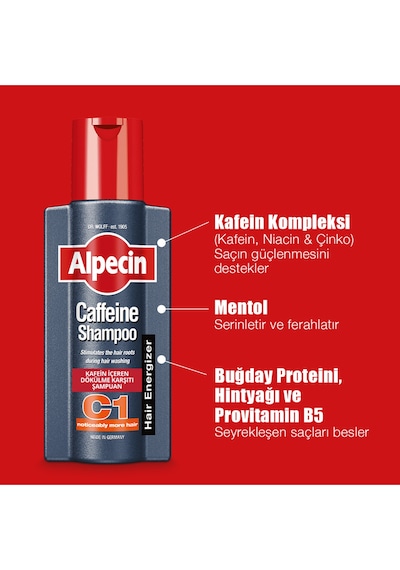 Alpecin C1 - Kafeinli Dökülme Karşıtı Şampuan X3