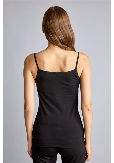 Defacto Regular Fit İnce Askılı Pamuklu Atlet M6858az26aubk81 Siyah-bk81