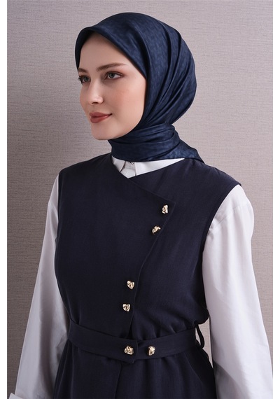 Armine Sura İpek Eşarp 2026-2027 - Sonbahar Kış-asm9622 Lacivert
