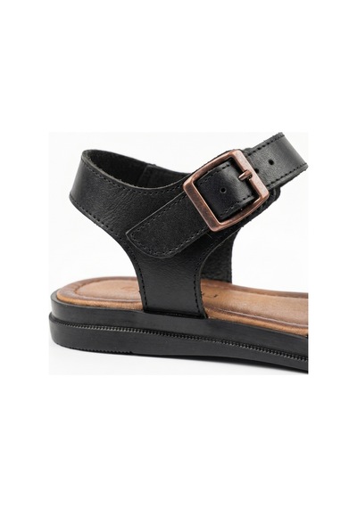Giamgia Store Giamgia Siyah Kadın Düz Taban Bilekten Ayarlamalı Klasik Sandalet-2409