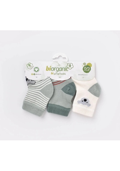 Step Bibaby Biorganic Koala Erkek 3'lü Çorap 68449 Nil 001