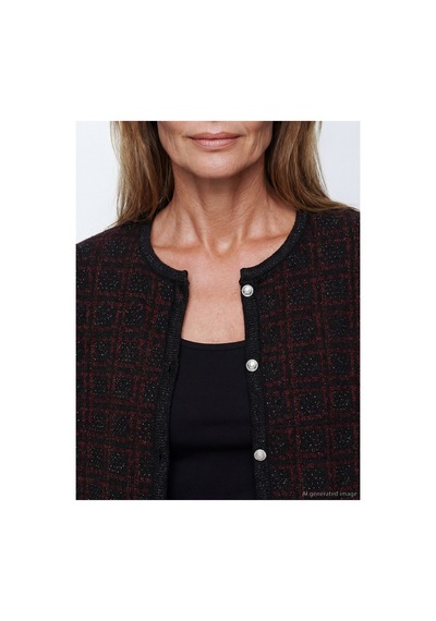 LC Waikiki Nevavm Farkıyla Lcw Grace Bordo Jakar Desenli Kadın Hırka Bordo - 927429160 Bordo