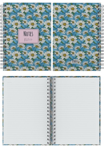 Daisy-big Sert Kapak Spiralli Defter, 17x24 Cm Çok Renkli