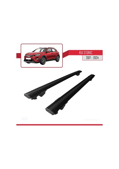 Kia Stonic 2017 Ve Sonrası İle Uyumlu Hook Model Anahtar Kilitli Ara Atkı Tavan Barı Siyah
