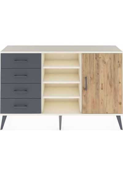 Arges Konsol 4 Raflı 4 Çekmeceli Tek Kapaklı 132x30x83 Aytaşı-çam/antrasit Çam/antrasit Arges Konsol 4 Raflı 4 Çekmeceli Tek Kapaklı 132x30x83 Aytaşı-çam/antrasit Çam/antrasit