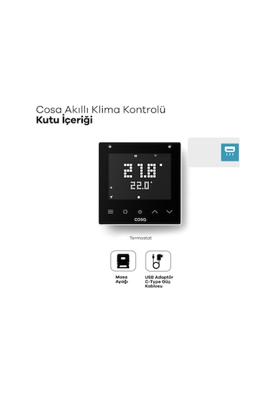 Cosa V5 Akıllı Klima Kontrolü - Beyaz Termostat