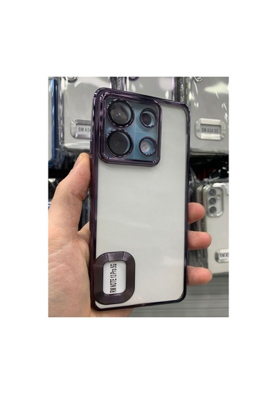 Xiaomi Redmi Note 13 Pro 5g Kamera Lens Korumalı Şeffaf Yumuşak Silikon Telefon Kılıfı Kapak Mor