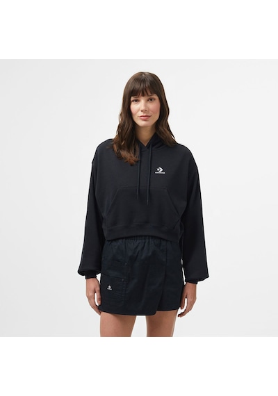 Converse Chuck Taylor Boxy Kadın Siyah Kapüşonlu Sweatshirt Siyah