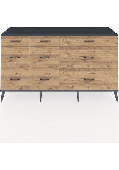 Kronos Konsol 9 Çekmeceli 176x59x99 Çam-antrasit/çam Çam-antrasit/çam