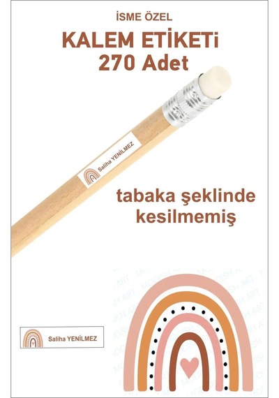 Öğrenci Etiketi Isimli Gökkuşağı Okul Kalem Etiketi Kalem Sticker