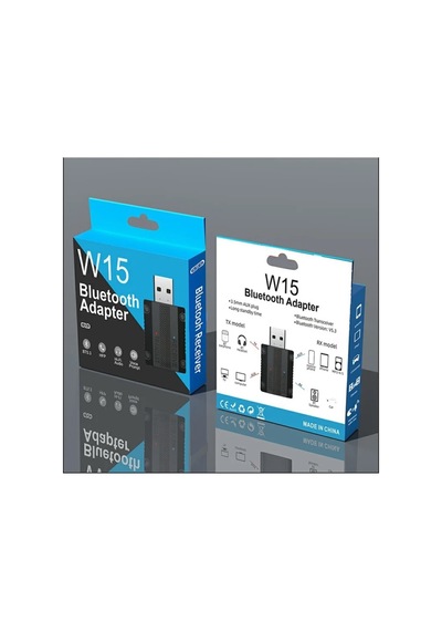 W15 Bluetooth 5.3 Aux Adaptör Usb Dongle 2'si 1 Arada Araç Ses Verici Alıcı