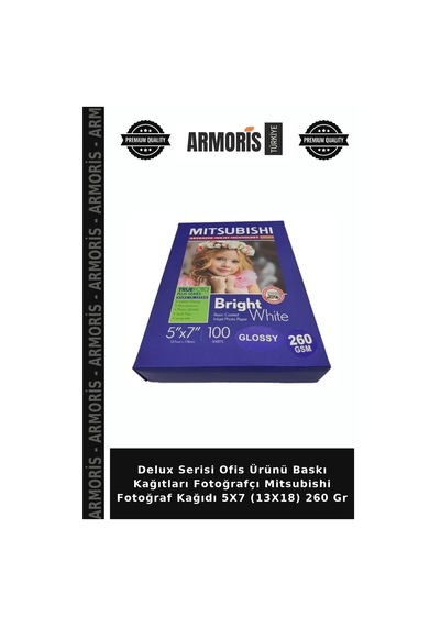 Delux Serisi Ofis Ürünü Baskı Kağıtları Fotoğrafçı Mitsubishi Fotoğraf Kağıdı 5x7 13x18 260 Gr
