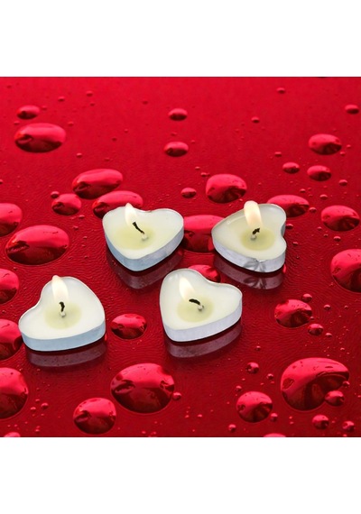50 Adet Beyaz Kalpli Tea Light Mum Kalpli Beyaz Mum Kalpli Tealight Mum Yılbaşı Mumları Romantik Mum Beyaz