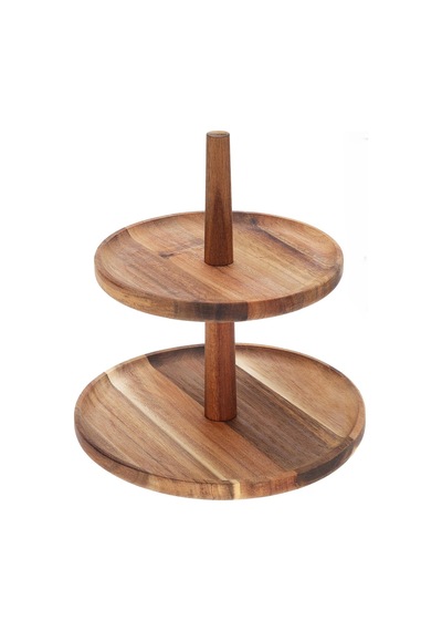 4 Adet Excellent Houseware 2 Kat Ahşap Yiyecek Standı