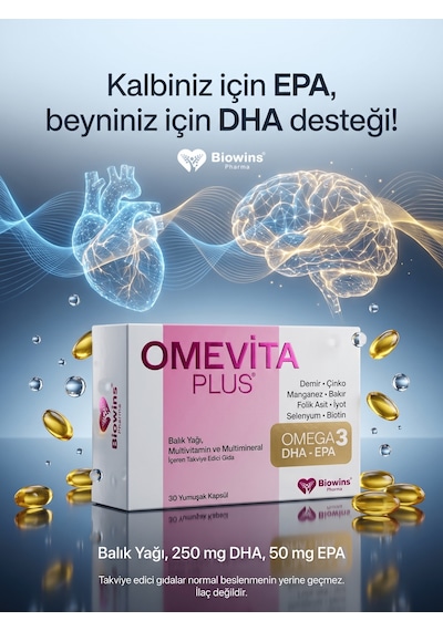 Biowins Pharma Omevita Plus Omega 3 Dha Epa Multivitamin Multimineral 30 Yumuşak Kapsül